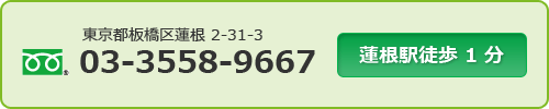 東京都板橋区蓮根 2-31-3　TEL: 03-3558-9667　蓮根駅徒歩1分